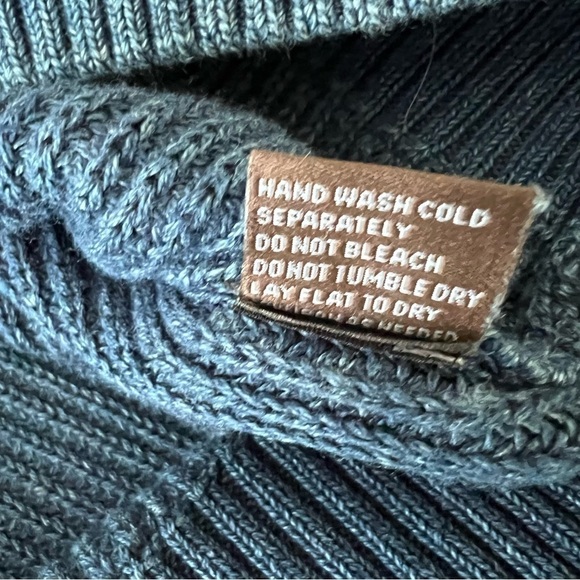 J McLaughlin Dusty Blue Long‎ Sleeve Knit Sweater Size Medium - Picture 7 of 7